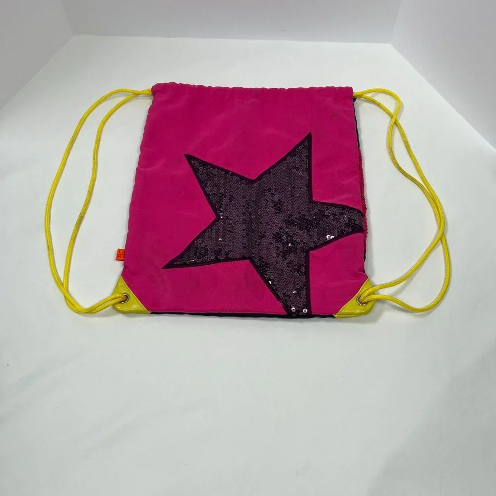 Drawstring bag‎ by Little Missed Matched star and heart sequin for girls